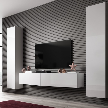 Cama Living room cabinet set VIGO SLANT 2 white/white gloss