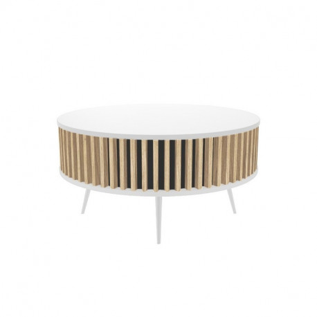 Laud RONDA 90 valge, tammeliistudega