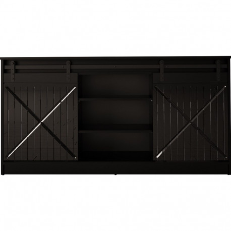 Chest of drawers 160x80x35 GRANERO black/black gloss