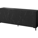MARMO 3D chest of drawers 200x45x80,5 cm matte black/marble black MARMO 3D chest of drawers 200x45x80,5 cm matte black/marble black