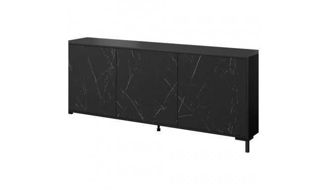 MARMO 3D kummut 200x45x80,5 cm matt must/marmor must