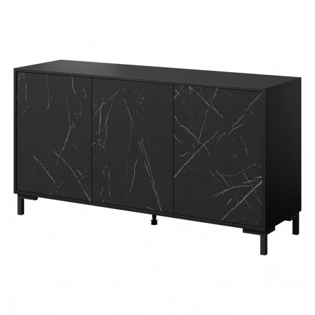 MARMO 3D kummut 150x45x80.5 cm matt must/marmor must