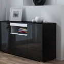 Cama sideboard VIVA 150 black/black gloss + white