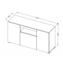 Cama sideboard VIVA 150 black/black gloss + white
