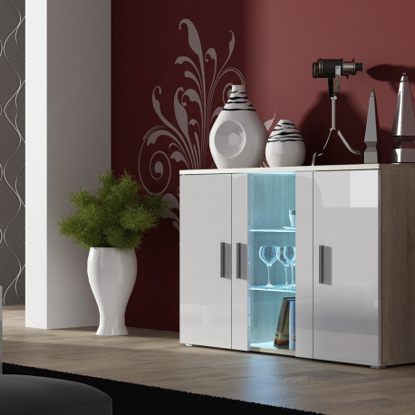 Cama kummut 120 cm SOHO S7 sonoma tamm/valge läikiv