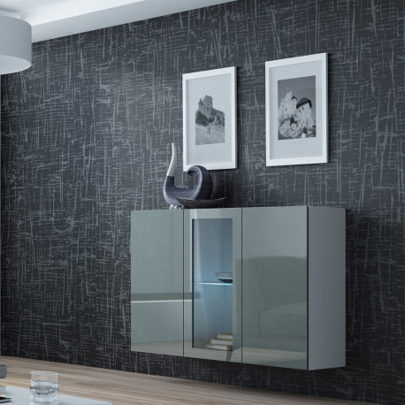 Cama Sideboard VIGO 90/120/38 white/grey glossy