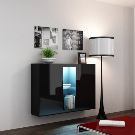Cama VIGO 90/120/38 must/must läikiv kummut