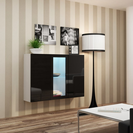 Cama Sideboard VIGO 90/120/38 white/black glossy