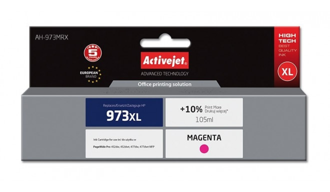 Activejet AH-973MRX ink (replacement for HP 973XL F6T82AE; Premium; 105 ml; magenta)