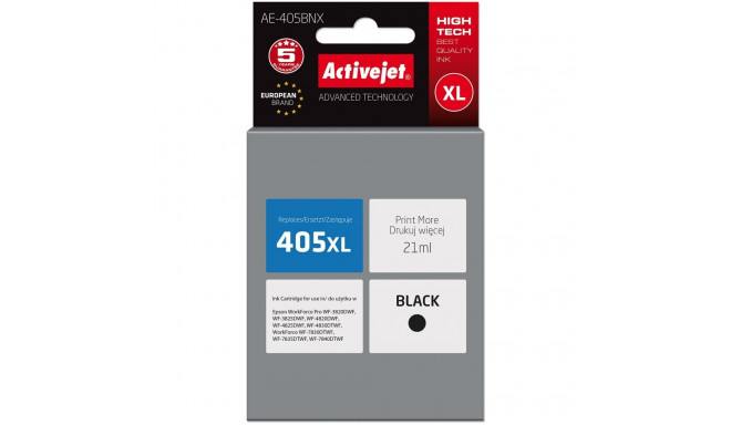 Activejet AE-405BNX tindikassett (asendus Epson 405XL C13T05H14010; Supreme; 21 ml; must)