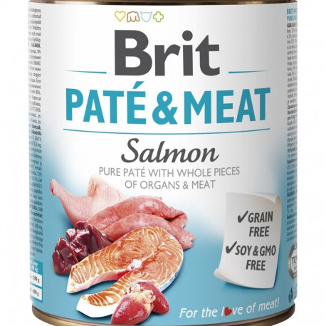 BRIT Paté & Meat lõhega märg koeratoit 800g