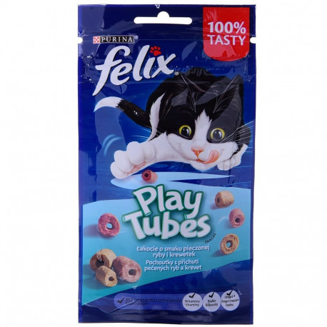FELIX Play Tubes Fish, Shrimps  - dry cat food - 50 g