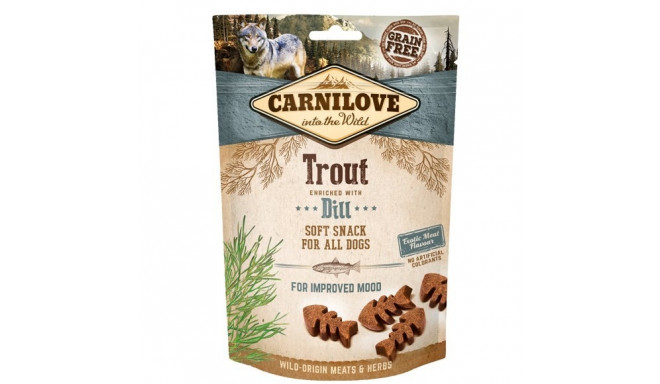 CARNILOVE poolniiske pehme snäkk forell tilliga rikastatud koeramaius 200 g