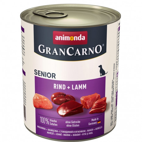 ANIMONDA GranCarno Senior veise- ja lambalihaga märg koeratoit 800g