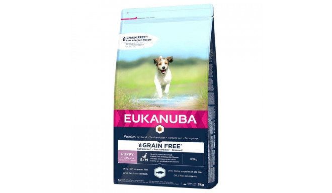 EUKANUBA teraviljavaba kutsikate väikese/keskmise tõu ookeanikala kuiv koeratoit 3 kg
