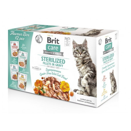 Brit Care märg kassitoit Sterilized Flavor Box Pouch 12x85g