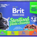 BRIT Premium Cat Sterilised Plate - wet cat food - 12x100g