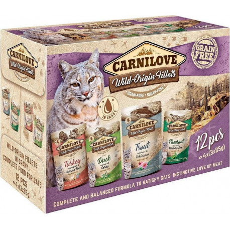 CARNILOVE Cat Wild Origin fileed märg kassitoit 12x85g