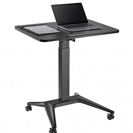 Maclean MC-453 B must mobiilne sülearvutilaud pneumaatilise kõrguse reguleerimisega, ratastega sülea