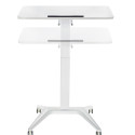 Maclean MC-453 W Mobile Laptop Desk with Pneumatic Height Adjustment, Laptop Table with Wheels, 80 x