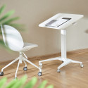 Maclean MC-453 W Mobile Laptop Desk with Pneumatic Height Adjustment, Laptop Table with Wheels, 80 x
