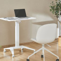 Maclean MC-453 W Mobile Laptop Desk with Pneumatic Height Adjustment, Laptop Table with Wheels, 80 x
