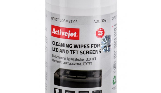 Activejet AOC-302 LCD ekraani puhastuslapid 100 tk