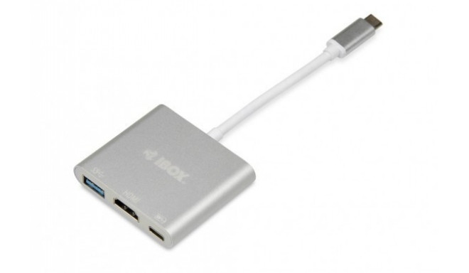 iBox IUH3CFT1 sülearvuti dokk/portide replikator USB 3.2 Gen 1 (3.1 Gen 1) Type-C hõbedane