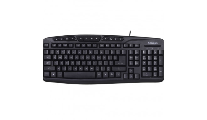 Activejet K-3113 Keyboard wired membrane (USB 2.0; (US); black) 432 x 174 x 24 mm