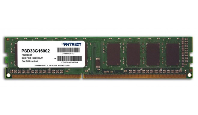 Patriot RAM DDR3 8GB PC3-12800 (1600MHz) DIMM 1x8GB