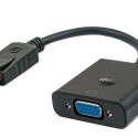 Savio CL-90 video cable adapter 0.2 m DisplayPort VGA (D-Sub) Black