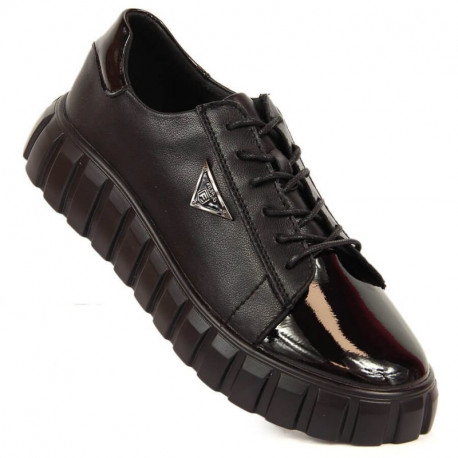 Filippo W PAW365 leather shoes, black (37)