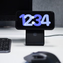 Crong MagSpot Pivot Stand - MagSafe charger for iPhone, Apple Watch and AirPods (Shadow Black)