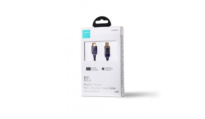 Joyroom Type-C - Type-C Data Cable 100W, 1.2m with Digital Display Blue (S-CC100A4)