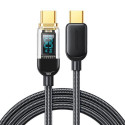 Joyroom Type-C - Type-C Data Cable 100W, 1.2m with Digital Display, Black (S-CC100A4)