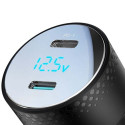 Joyroom Car Charger with Digital Display, U+C, QC 3.0, PD, 70W, Black (JR-CCD02)