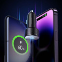 Joyroom Car Charger with Digital Display, U+C, QC 3.0, PD, 70W, Black (JR-CCD02)