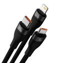 Baseus Universal Flash Series 3-in-1 Fast Charging Data Cable (USB-A to Micro + Lightning + Type-C) 