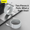 Baseus Type-C Simple Wisdom cable (2pcs/set) 5A 1.5m White (TZCATZJ-02)