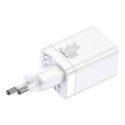 Baseus Travel Charger Super Si Pro mini Fast Charger, C+U, PD 3.0, QC 3.0 30W EU White (CCSUPP-E02)