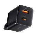 Baseus Travel Charger Super Si Pro mini Fast Charger, C+U, PD 3.0, QC 3.0 30W EU Black (CCSUPP-E01)