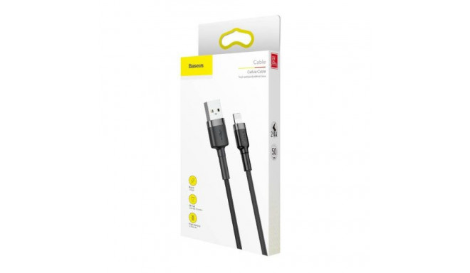 Baseus Lightning Cafule Cable 2.4A 0.5m Gray + Black (CALKLF-AG1)
