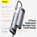 Baseus HUB Metal Gleam Series 8-in-1 Multifunctional (Type-C to PD/4K HD/USB3.0) Docking Station Gra