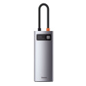 Baseus HUB Metal Glam Series 5-in-1 (3xUSB-A 3.0, Type-C male, Type-C female, HDMI-A), Gray EU (WKWG