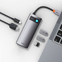Baseus HUB Metal Glam Series 5-in-1 (3xUSB-A 3.0, Type-C male, Type-C female, HDMI-A), Gray EU (WKWG