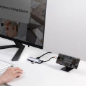 Baseus HUB Metal Glam Series 5-in-1 (3xUSB-A 3.0, Type-C male, Type-C female, HDMI-A), Gray EU (WKWG