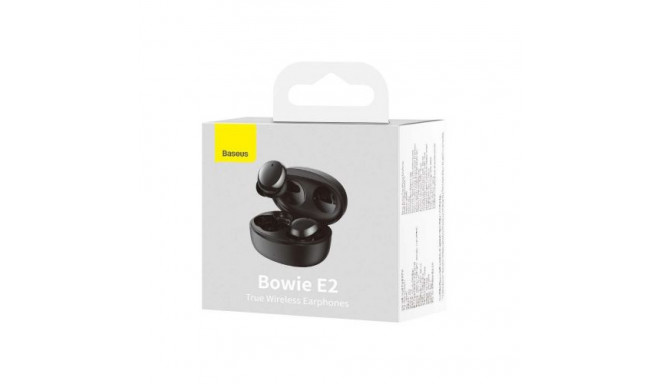 Baseus Earphone Bluetooth Bowie E2 BT 5.2, TWS AV Synchronization, Low Latency, IP55, Black (NGTW090