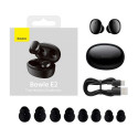 Baseus Earphone Bluetooth Bowie E2 BT 5.2, TWS AV Synchronization, Low Latency, IP55, Black (NGTW090
