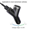 Baseus Car Charger Y-type dual USB + cigarette lighter extended, 3.4A, Black (CCALL-YX01)