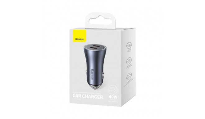 Baseus Car Charger Golden Contactor Pro fast Charger C+C 40W Gray (CGJP000013)